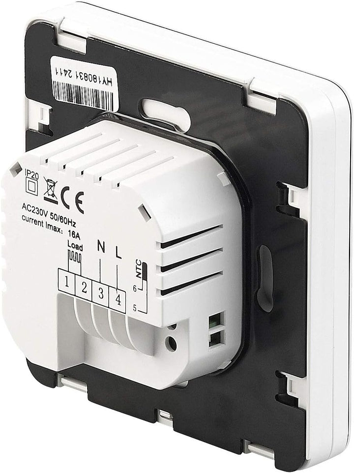 revolt Raumthermostat Digital: 2er-Set Wand-Thermostate für Fussbodenheizung, LCD, Touch-Tasten (The