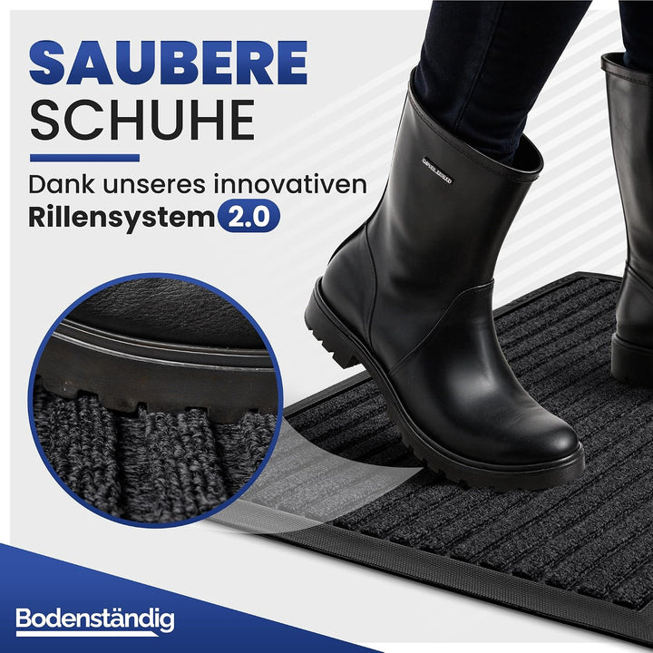 Bodenständig Fussmatte aussen - extrem rutschfest &amp; langlebig - Fussabtreter aussenbereich schwarz 4