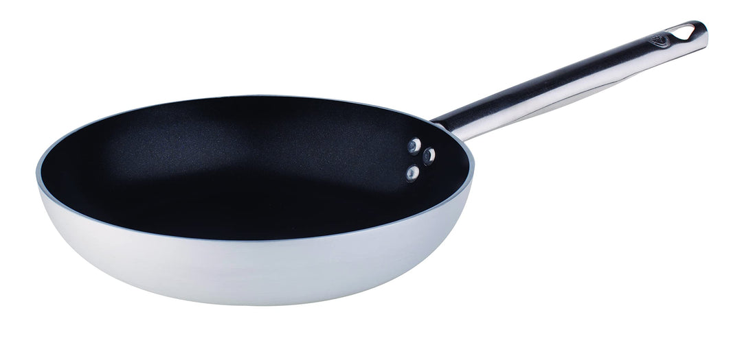 Pentole Agnelli Flache Bratpfanne, Metall, Silber/schwarz, 32 cm, 32 cm