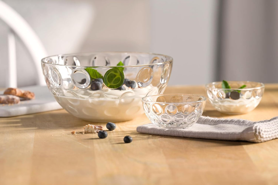 LEONARDO HOME CUCINA OPTIC Schalenset • 5 tlg. Set • Strukturierte Glasschalen im klaren Design • Pa