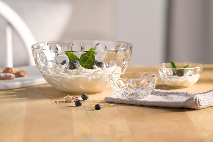 LEONARDO HOME CUCINA OPTIC Schalenset • 5 tlg. Set • Strukturierte Glasschalen im klaren Design • Pa