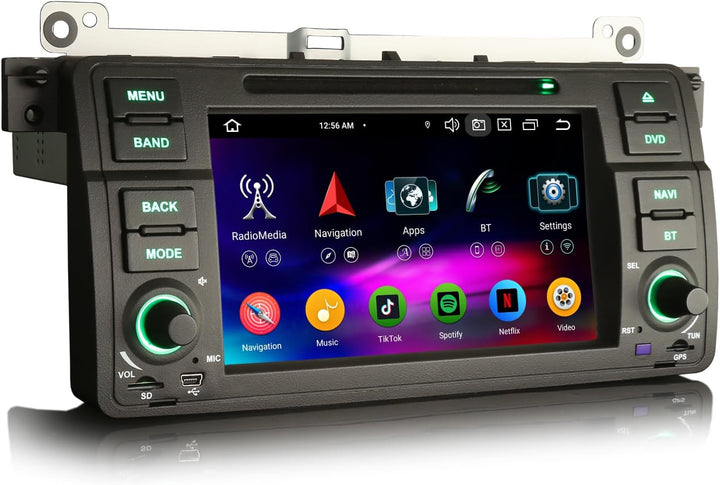 Erisin Android 14 4GB RAM+64GB ROM 8-Kern DVD Autoradio GPS Navi für BMW 3er M3 E46 Rover 75 MG ZT 7