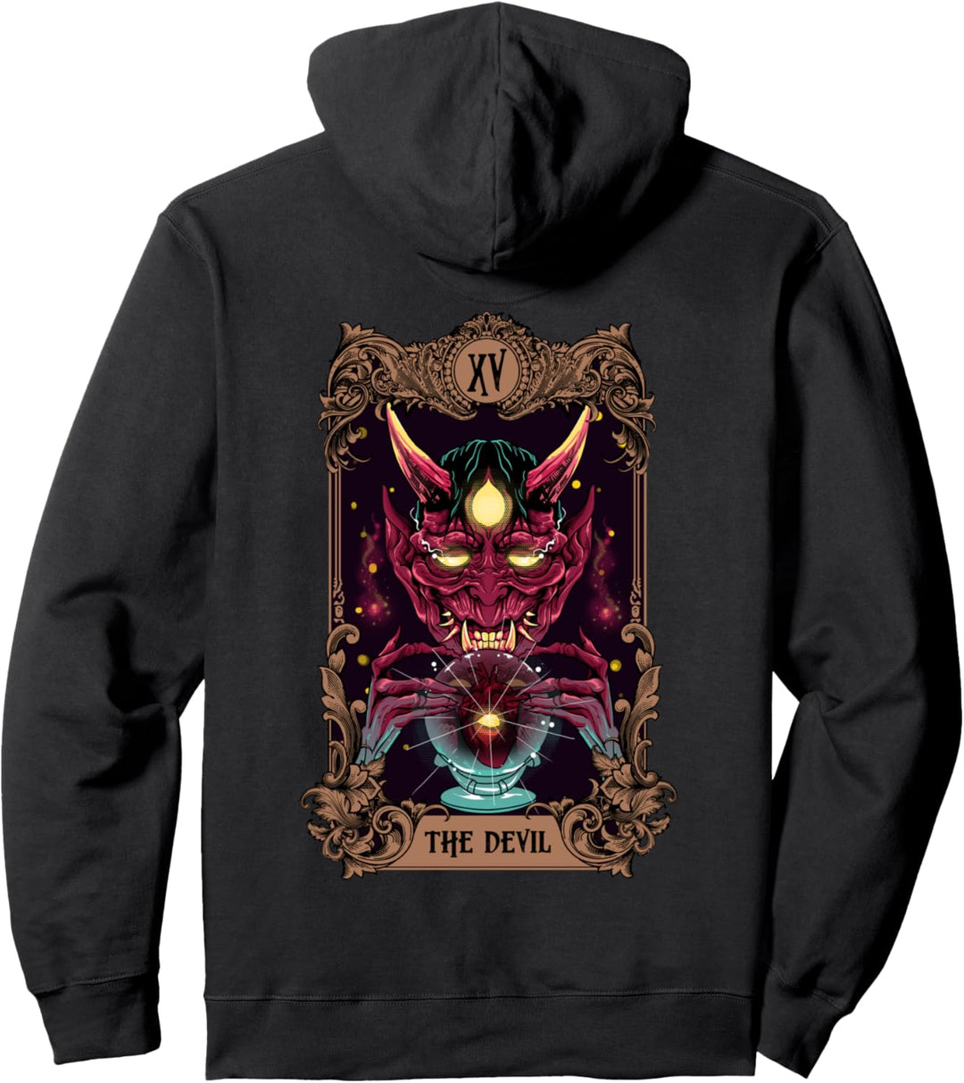 Tarot Card Tarotkarte Der Teufel XV Halloween Pullover Hoodie