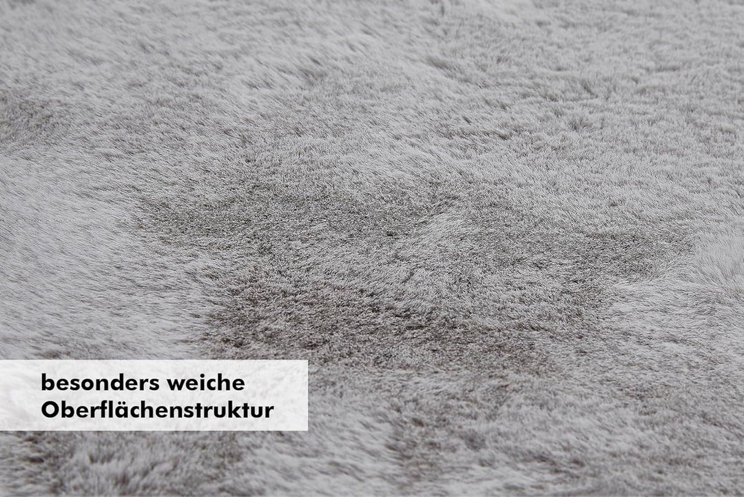 andiamo Kunstfell Novara Teppich Schlafzimmer - flauschiger Teppich zur Verwendung als Bettvorleger