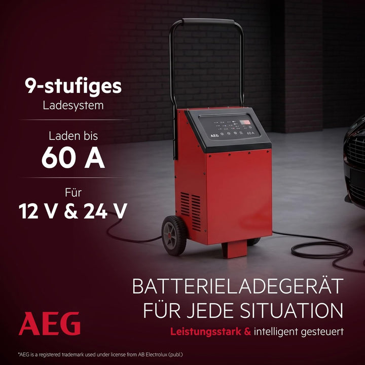 AEG 10091 Mikroprozessor Batterie Ladegerät LT 60, 12/24 Volt, 9 Stufen, 60 Ampere, Temperaturgesteu