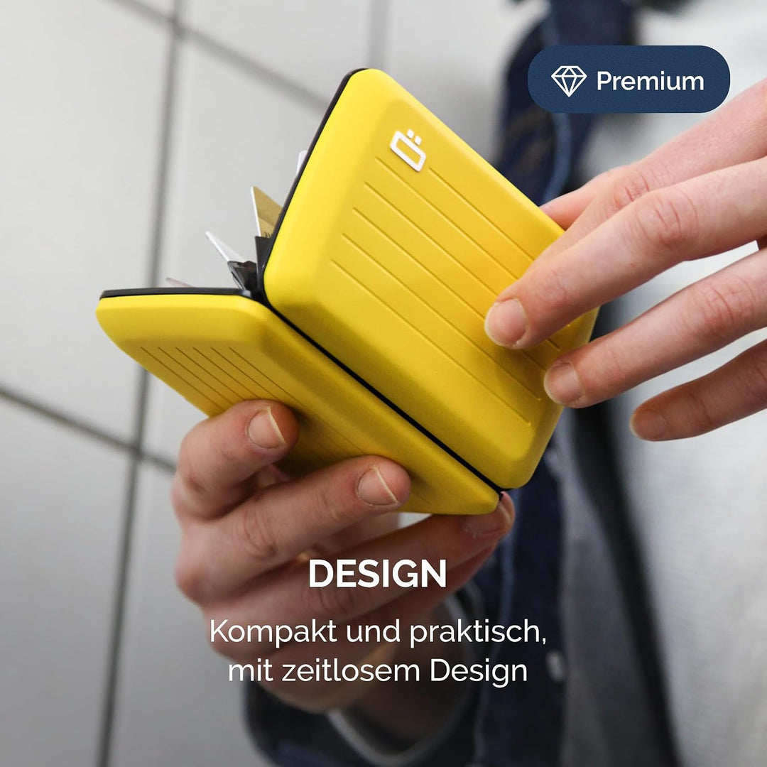 OGON Aluminium Geldbörse Smart Case V2 - Einfache Lagerung - Metallverschluss - Kartenetui mit RFID-