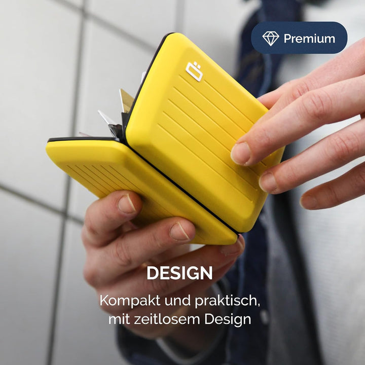 OGON Aluminium Geldbörse Smart Case V2 - Einfache Lagerung - Metallverschluss - Kartenetui mit RFID-