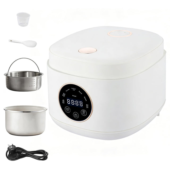 2L Low Sugar Reiskocher, Low Sugar Rice Cooker mit 24-Stunden-Zeitschaltuhr & 8-Stunden-Warmhaltefun