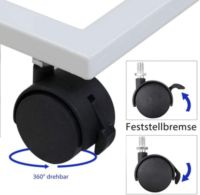 Casaria® Beistelltisch mit Rollen 50x35x70cm C Form Holz Metall 40kg Belastbarkeit Wohnzimmer Schlaf