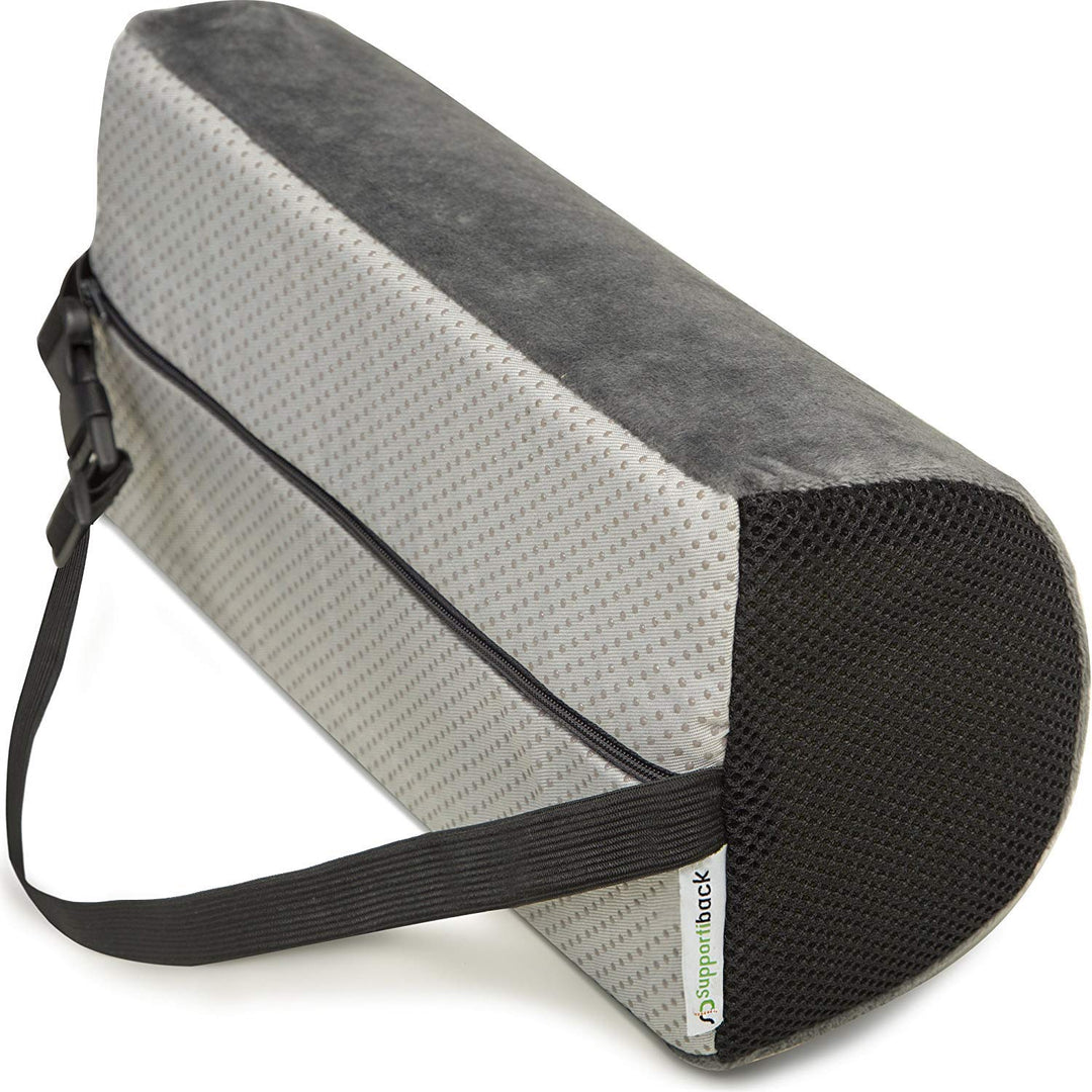 Supportiback Therapeutisches Lendenkissen in D-Form, Formspeicherung, ergonomisches Rückenkissen für