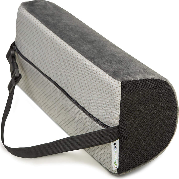 Supportiback Therapeutisches Lendenkissen in D-Form, Formspeicherung, ergonomisches Rückenkissen für