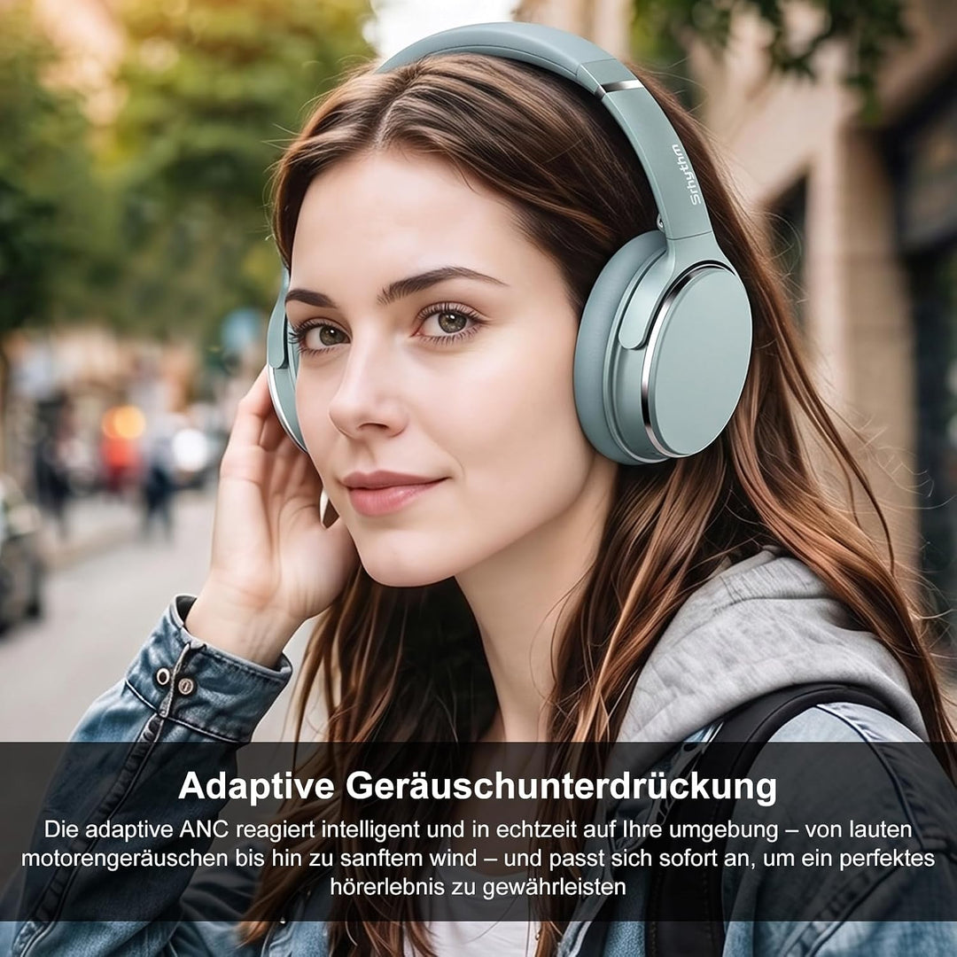 Srhythm NC25 Noise Cancelling Kopfhörer Bluetooth 5.3 Kabellos, 50H Wiedergabe Schnellladung, Verbin