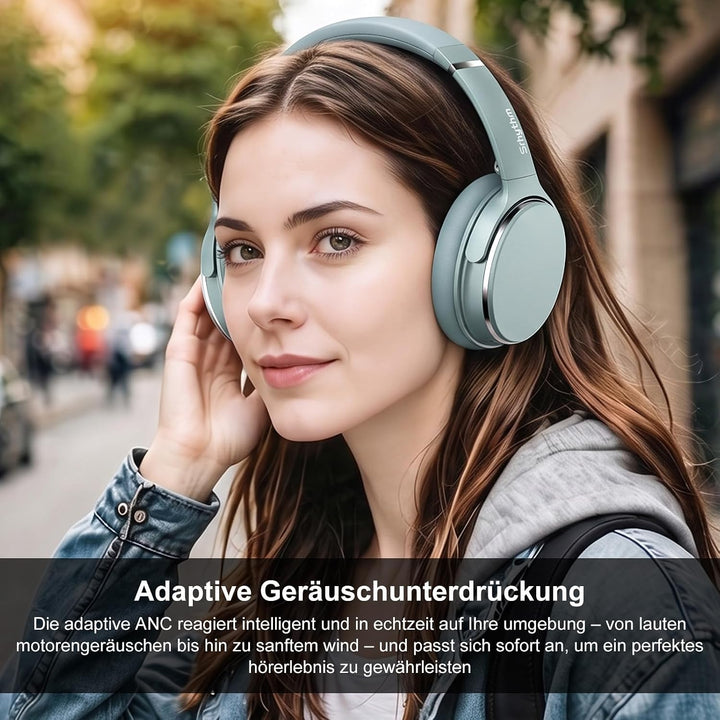 Srhythm NC25 Noise Cancelling Kopfhörer Bluetooth 5.3 Kabellos, 50H Wiedergabe Schnellladung, Verbin