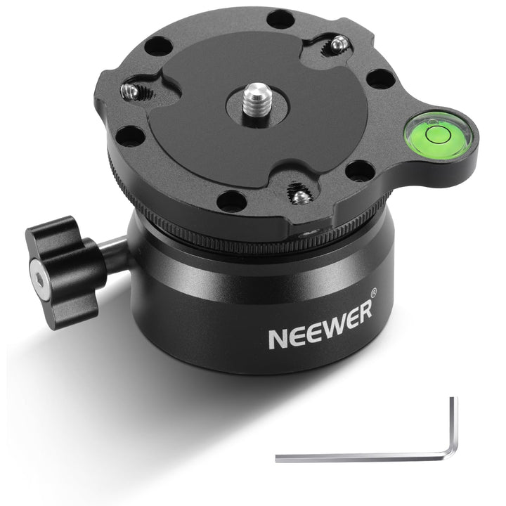 NEEWER Stativ Nivelliersockel (⌀60mm) Kamera Nivelliergerät, verstellbare Aluminium Stativkopfplatte