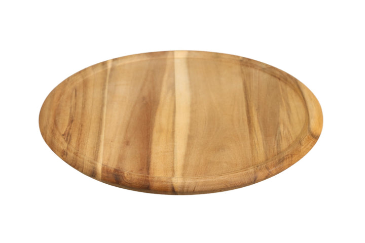 MOON HOME Pizzabrett - 3er Set Saturn ⌀32x2 cm, FSC® Akazie/Holz, grosser Pizzateller rund, Pizza-Se