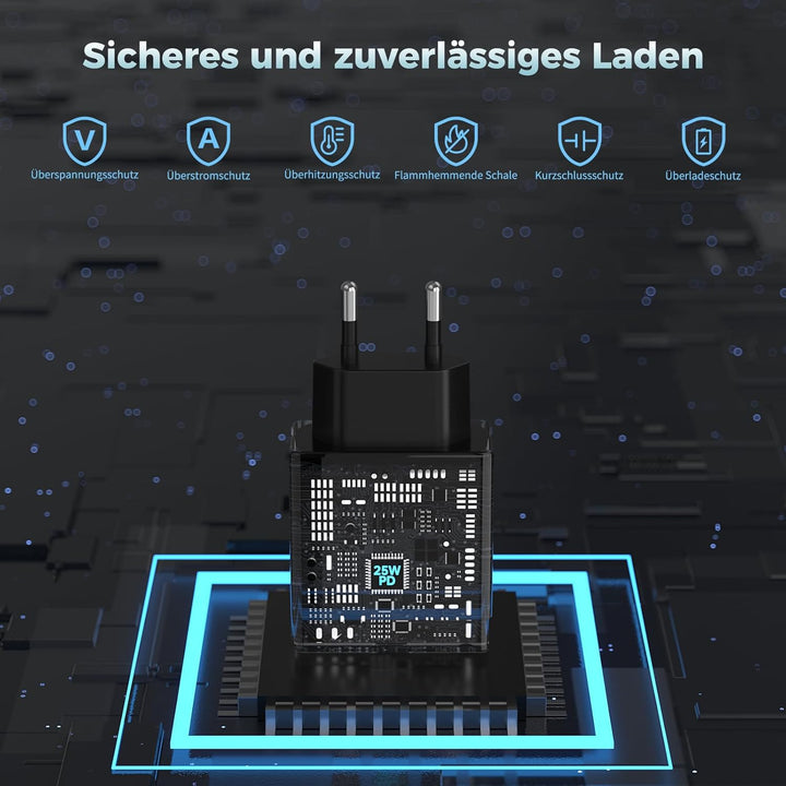 2er 25W USB-C Schnellladegerät Ladekabel Kompatibel mit Samsung Galaxy S25 5g S24 S23 S22 S21 S20 Ul