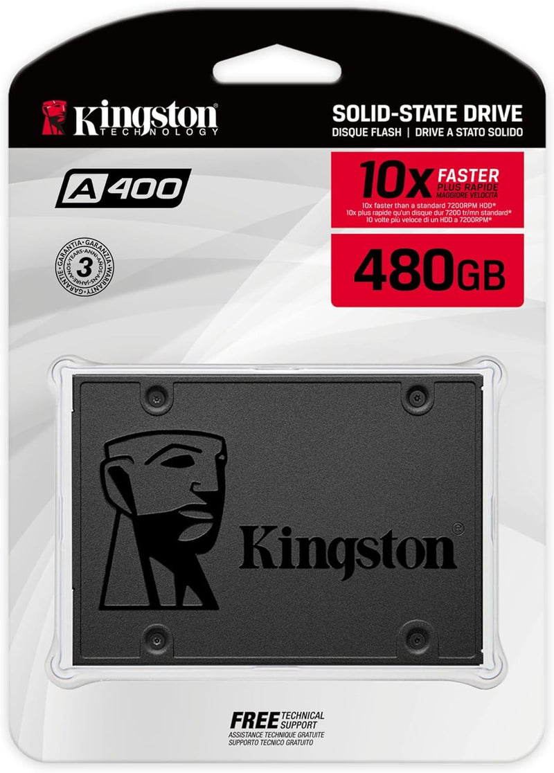 Kingston A400 SSD Interne SSD 2.5" SATA Rev 3.0, 480GB - SA400S37/480G, Festkörper-Laufwerk 480GB 2.