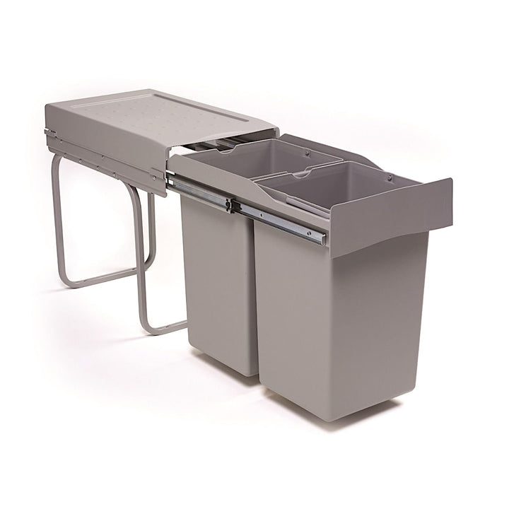 Victory Einbau-Abfallsammler Double-Man Deluxe 28 Liter in Alugrau Vollauszug Mülleimer