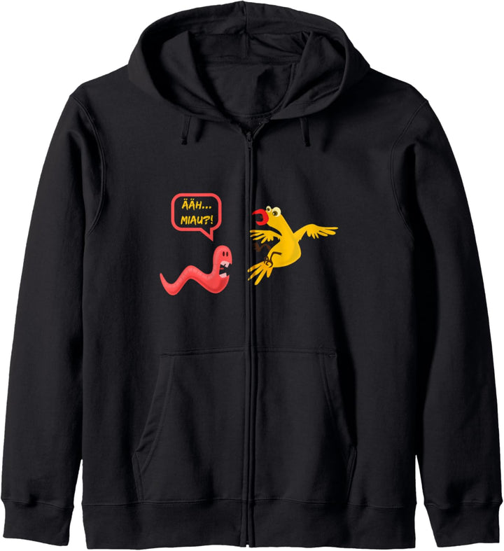 ÄÄH MIA - Lustiges Wurm Vogel Spruch Kapuzenjacke
