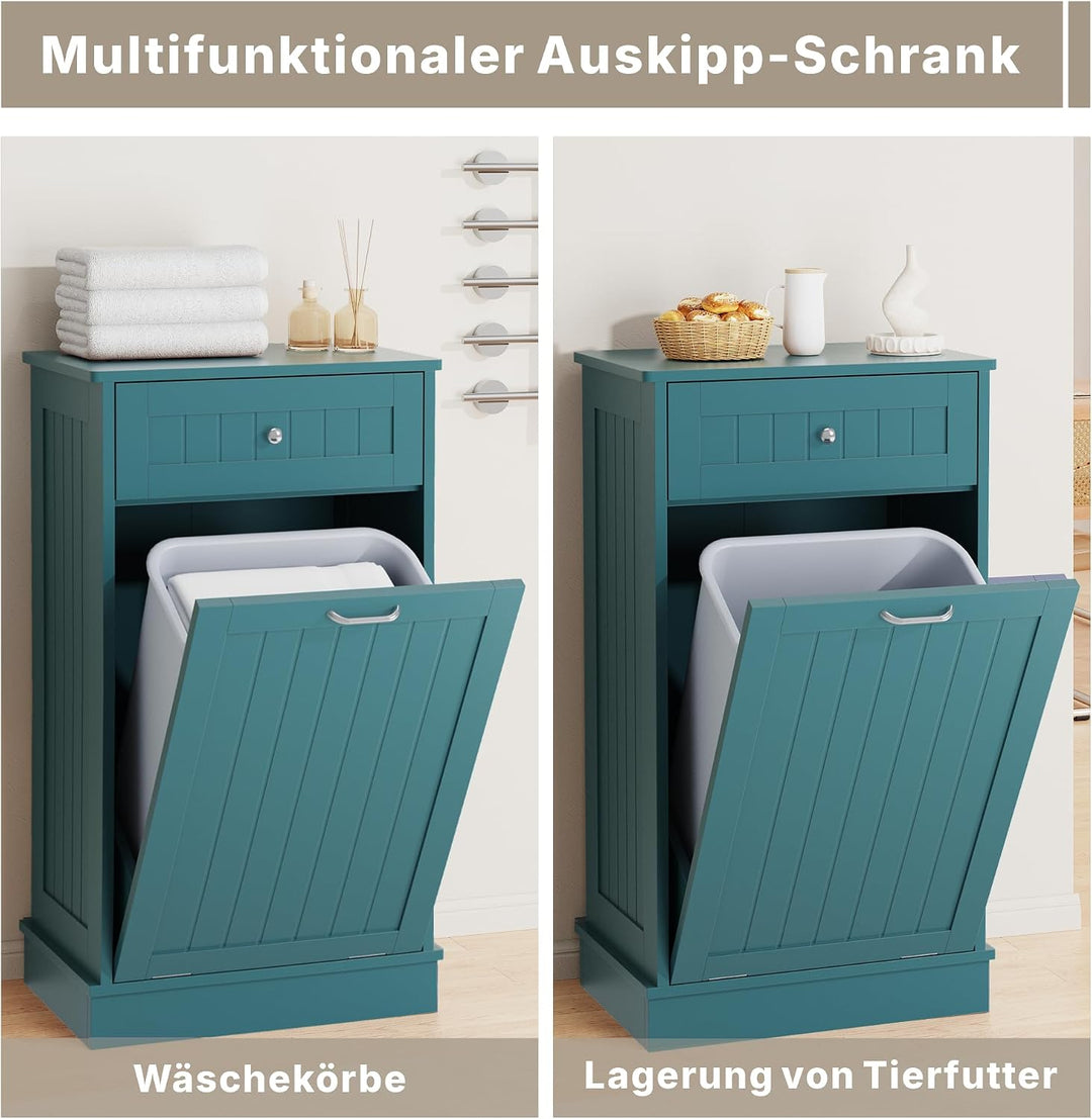 Kommode für Mülleimer 37L, Küchenschrank mit 1 Schubladen, Kücheninsel Küchenkommode mit Arbeitsplat
