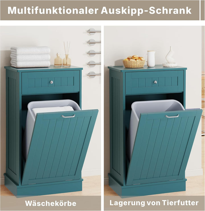 Kommode für Mülleimer 37L, Küchenschrank mit 1 Schubladen, Kücheninsel Küchenkommode mit Arbeitsplat