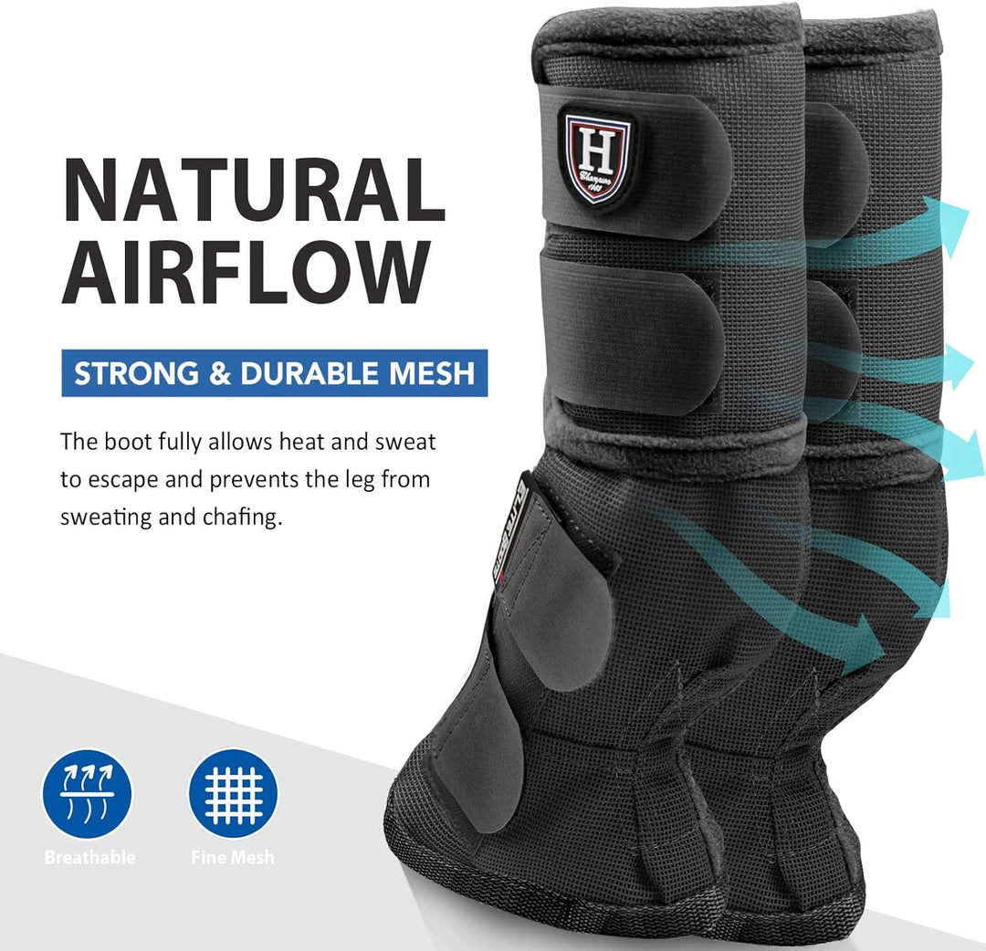 Harrison Howard Fliegenstiefel für Pferde, perfekte konturierte Passform, Beinschoner, dichtes Netz,