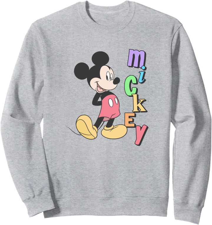 Disney Mickey Standing Next To Rainbow Name Sweatshirt