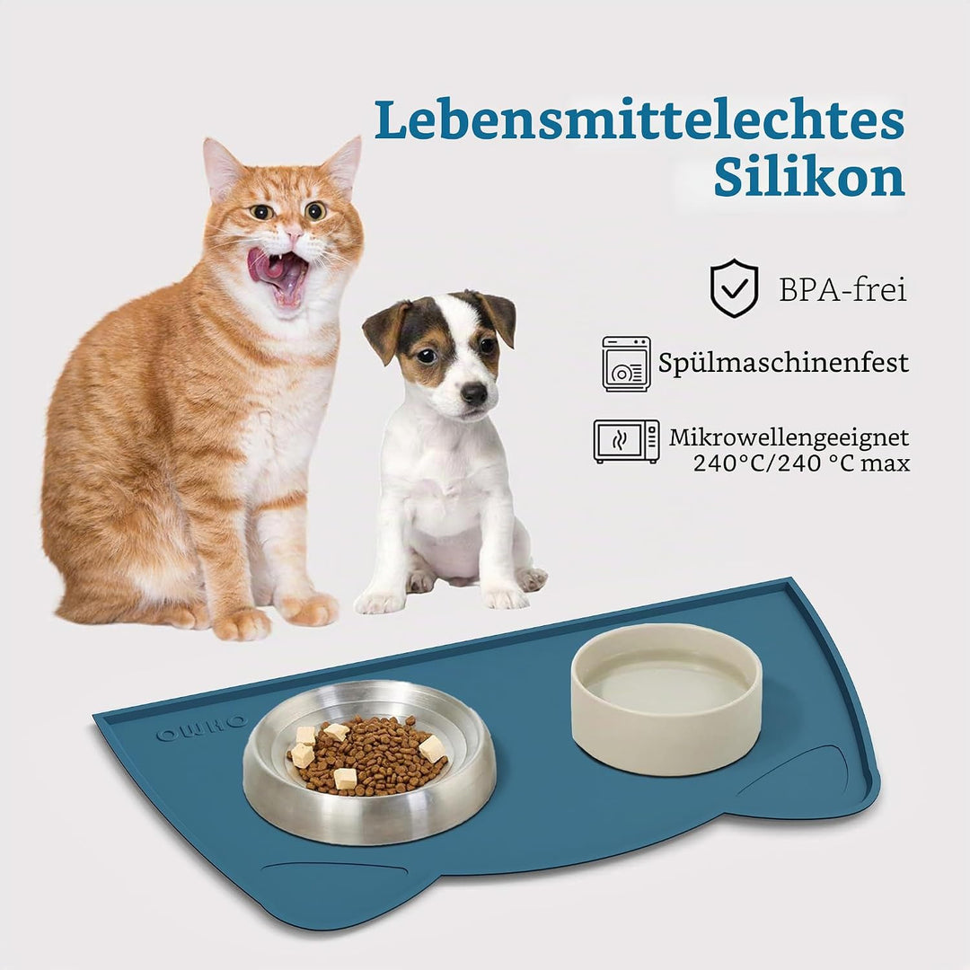 OHMO Napfunterlage für Kleine Hunde und Katze, Unterlage für Katzennapf, rutschfeste Futterunterlage