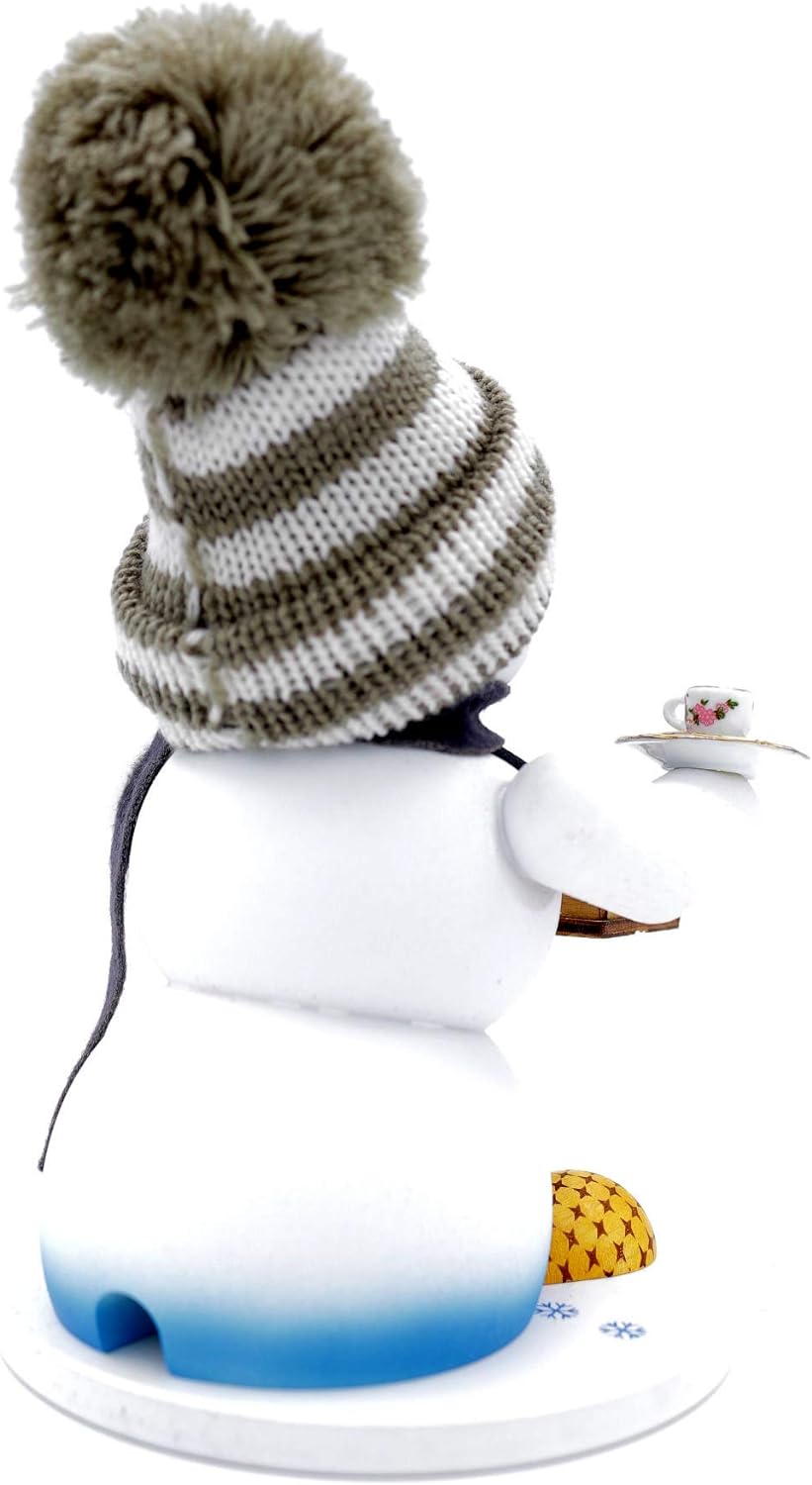 Kuhnert - Erzgebirgische Holzkunst Räuchermann Räucherfigur Schneemann 19cm - Bauchladen, Bauchladen