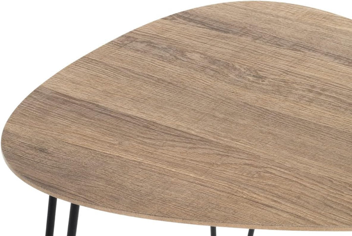 HAKU Möbel Beistelltisch, MDF, schwarz-eiche, B 40 x T 40 x H 43 cm