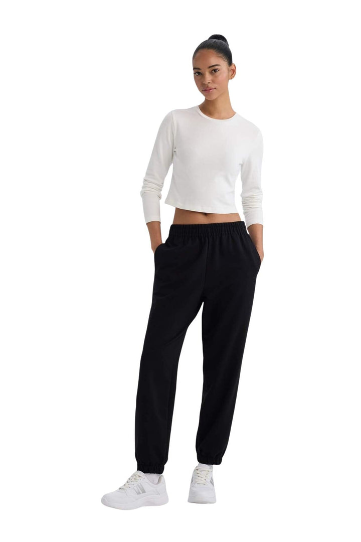 DeFacto Damen Cargohose - Hosen für Damen mit Taschen Wide Leg Pants Women S Schwarz, S Schwarz