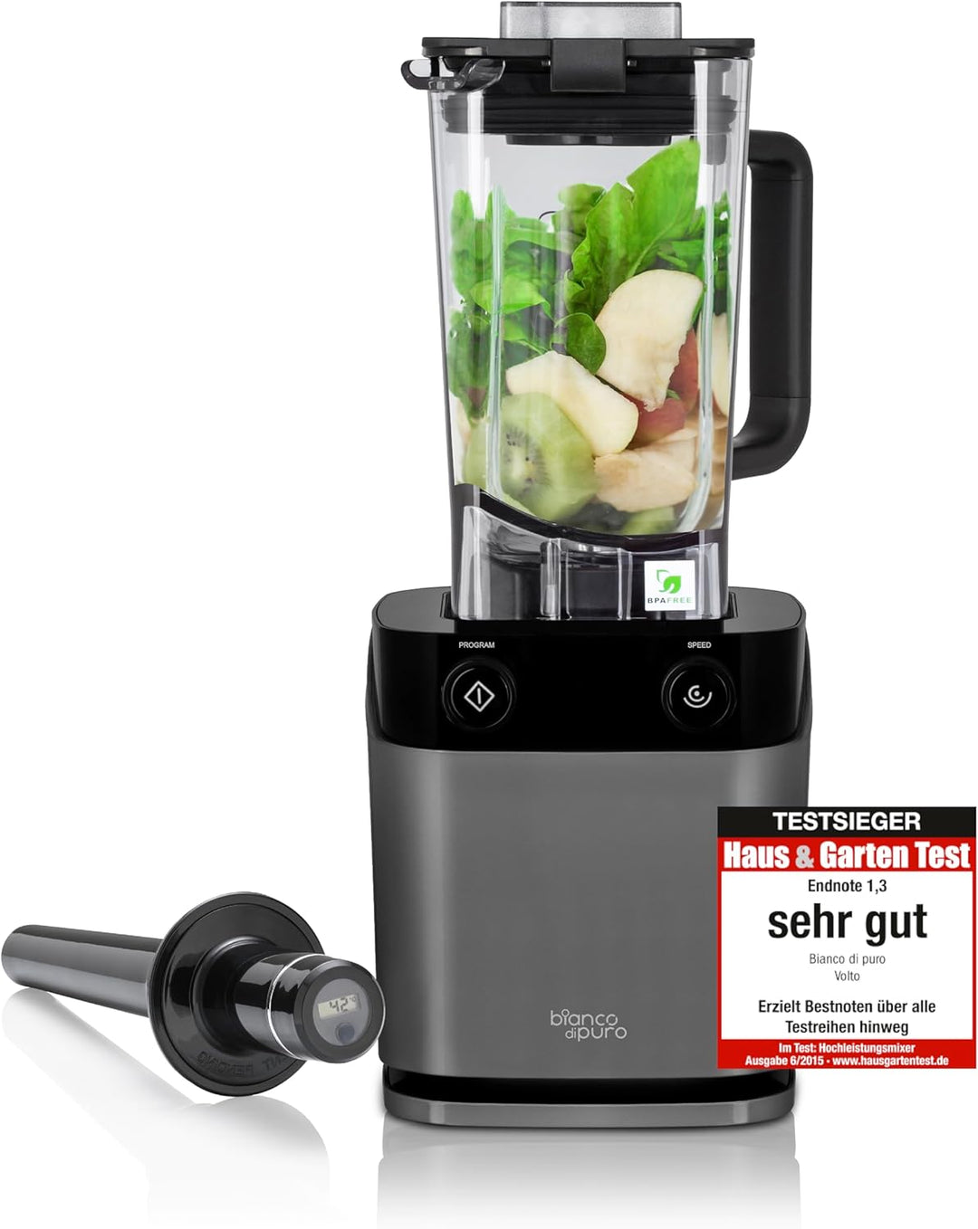Hochleistungsmixer Volto N Smoothie Maker 8 Mixprogramme 1,5 Liter Füllvolumen BPA-frei - Bianco di
