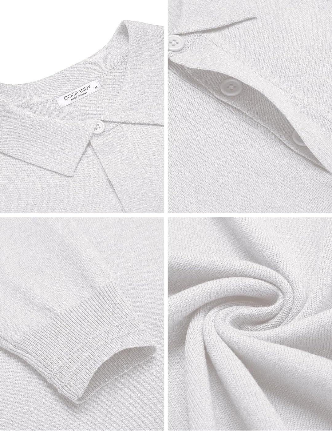 COOFANDY Polo Pullover Herren Strick Poloshirt Langarm Strickpullover mit Polokragen Business Pullov