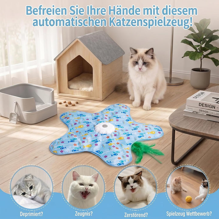 Interaktives Katzenspielzeug Selbstbeschäftigung, Katzenspielzeug Elektrisch mit Versteckspiel, Quie