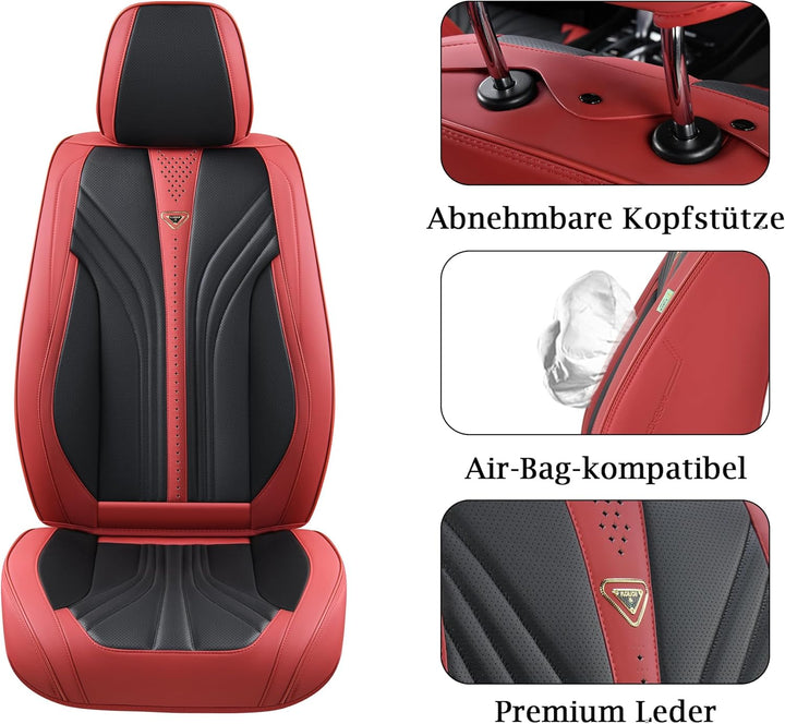 FLORICH Autositzbezüge Set PU Leder Vordersitze und Rückbank, wasserdichte Autositzauflage Universel