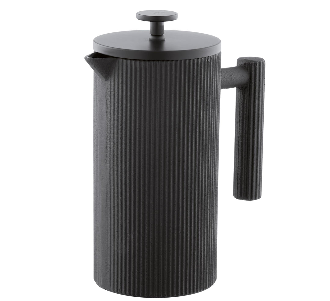 Cilio Kaffeebereiter MATERA 8 Tassen Schwarz, 850 ml Gusseisen-Kaffeekanne innen emailliert, 19,5 cm