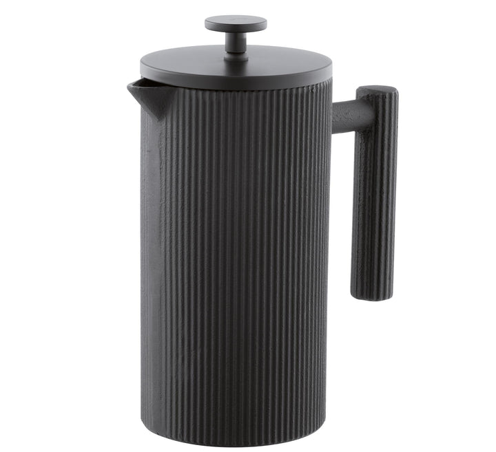Cilio Kaffeebereiter MATERA 8 Tassen Schwarz, 850 ml Gusseisen-Kaffeekanne innen emailliert, 19,5 cm