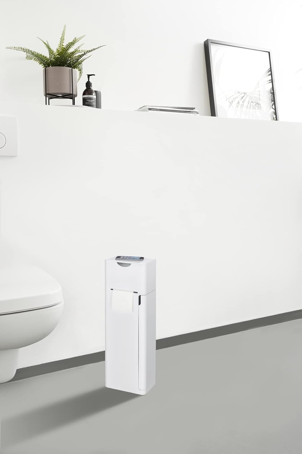 WENKO Stand WC-Garnitur Imon 6 in 1, mit integriertem Toilettenpapierhalter, WC-Bürstenhalter, Ersat