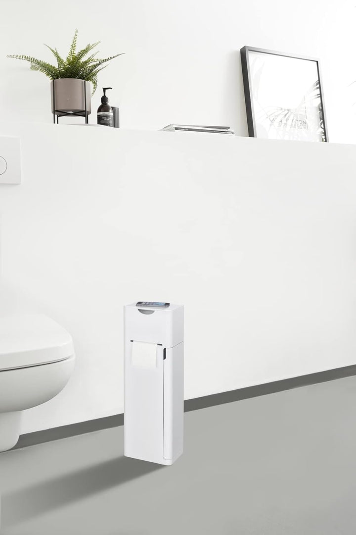WENKO Stand WC-Garnitur Imon 6 in 1, mit integriertem Toilettenpapierhalter, WC-Bürstenhalter, Ersat