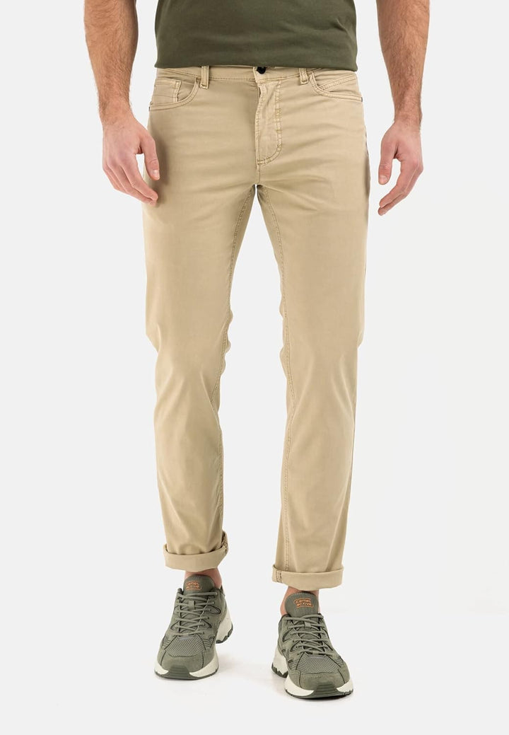 camel active Herren Regular Fit 5 Pocket Hose 42W / 32L Beige, 42W / 32L Beige
