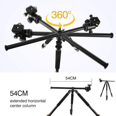 Andoer 200CM / 78inch Kamera Stativ 2 in 1 Aluminium-Wende-Einbeinstativ für DSLR mit 360-Grad-Kugel