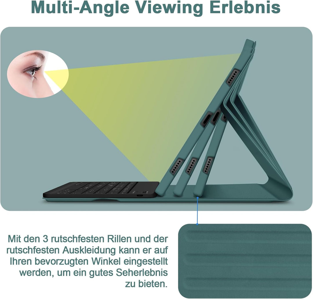 Bettdow für Samsung Galaxy Tab S10+/S10 Plus Tastatur Hülle, QWERTZ Layout Abnehmbarer Beleuchtete T