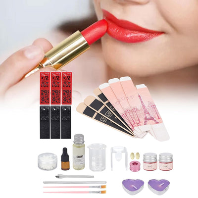 DIY-Lippenstift-Herstellungsset DIY-Lipgloss-Set Lippenstifthülsen Formhülse ätherisches Öl Rührstäb