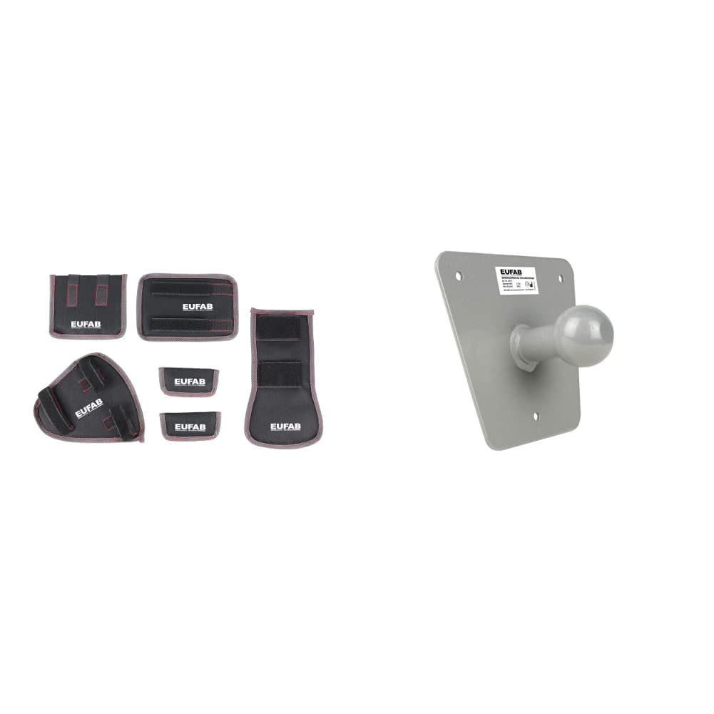 EUFAB 11242 Fahrradtransportschutz-Set, Rahmenschhutz, 6-teilig & 16412 Wandhalterung, passend nur f