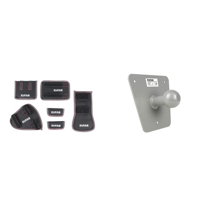 EUFAB 11242 Fahrradtransportschutz-Set, Rahmenschhutz, 6-teilig & 16412 Wandhalterung, passend nur f