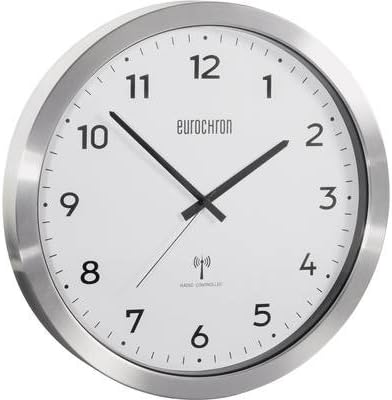Eurochron EFWU 2600 Funk Wanduhr 38 cm Aluminium (gebürstet)