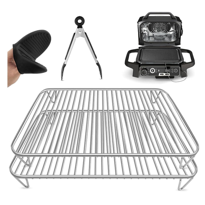 2 Stück Grillrost Edelstahl für Ninja Woodfire Elektrogrill & Smoker, Grill Zubehör Kompatibel mit N