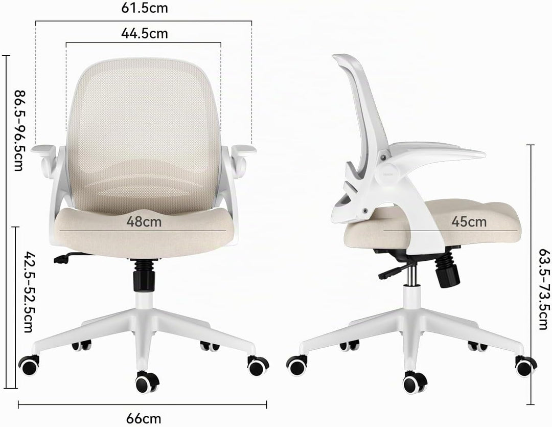 Hbada Bürostuhl Ergonomischer Schreibtischstuhl Arbeitsstuhl Drehstuhl mit klappbaren Armlehnen Mesh