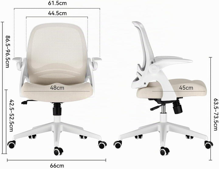 Hbada Bürostuhl Ergonomischer Schreibtischstuhl Arbeitsstuhl Drehstuhl mit klappbaren Armlehnen Mesh