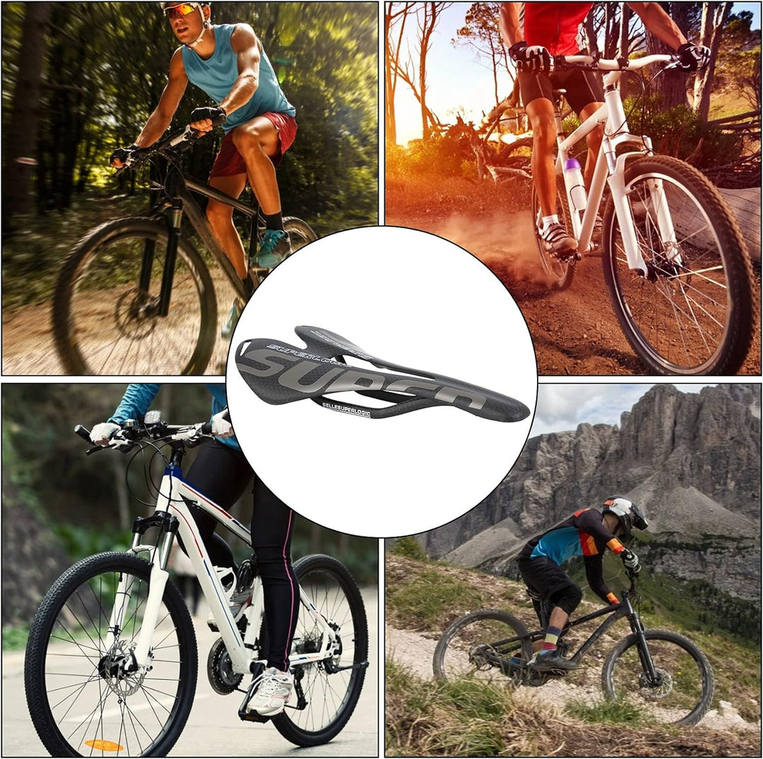 Dilwe Fahrrad Carbon Sattel Matt, Fahrradsattel Vollcarbon Fahrradsattelkissen Fahrradzubehör für MT